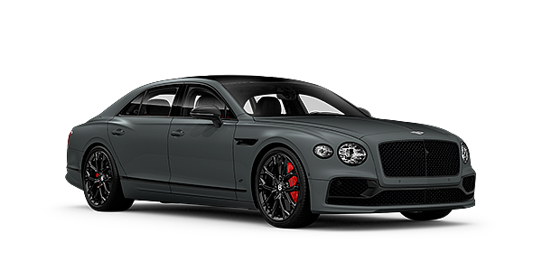 Bentley Kunming Bentley Flying Spur S front side angled view in Cambrian Grey coloured exterior. 